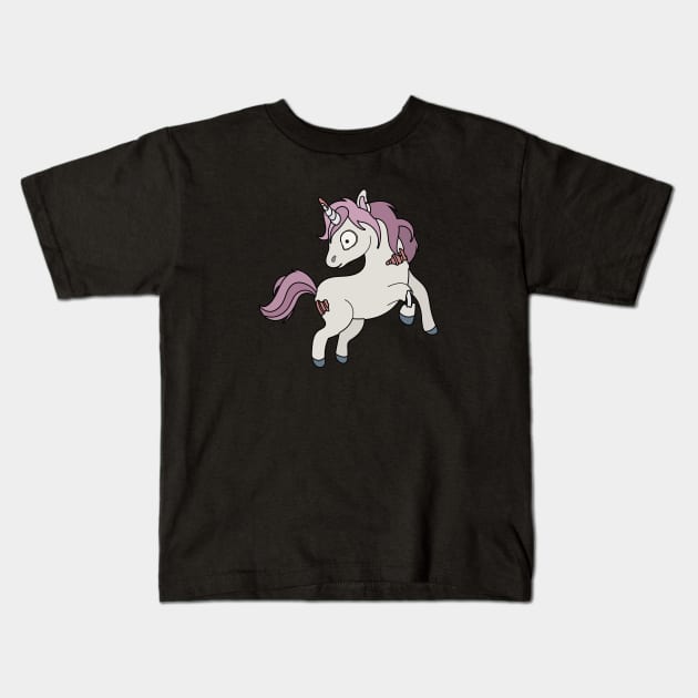 Zombie Unicorn Doodle // Funny Halloween Zombie Animal Kids T-Shirt by SLAG_Creative